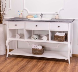 Casa Padrino Landhaus Stil Waschschrank Waschtisch Ohne Waschbecken Grau / Weiss - Bad Schrank Casa Padrino Landhaus Stil Waschschrank Waschtisch Ohne Waschbecken Grau / Weiss - Bad Schrank