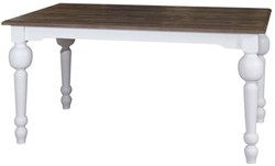 Mesa de comedor de estilo rural Casa Padrino blanco / colores naturales 210 x 90 x h 75 cm - muebles de comedor de estilo rural