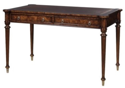 Casa Padrino scrivania Art Nouveau di lusso con 2 cassetti marrone / argento 126 x 74 x H. 76 cm - Qualità di Lusso