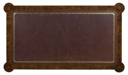 Casa Padrino escritorio Art Nouveau de lujo con 2 cajones marrón / plata 126 x 74 x H. 76 cm - Calidad de Lujo