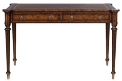 Casa Padrino escritorio Art Nouveau de lujo con 2 cajones marrón / plata 126 x 74 x H. 76 cm - Calidad de Lujo
