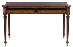 Casa Padrino escritorio Art Nouveau de lujo con 2 cajones marrón / plata 126 x 74 x H. 76 cm - Calidad de Lujo