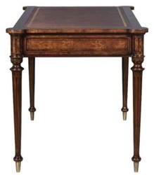 Casa Padrino escritorio Art Nouveau de lujo con 2 cajones marrón / plata 126 x 74 x H. 76 cm - Calidad de Lujo