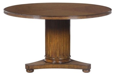 Casa Padrino luxury oak wood dining table brown Ø 135 x H. 78 cm - Solid Wood Dining Room Furniture