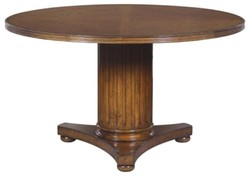 Casa Padrino mesa de comedor de madera de roble marrón Ø 135 x H. 78 cm - Muebles de Comedor de Madera Maciza