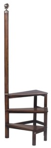 Casa Padrino Massivholz Bibliothekstreppe Dunkelbraun 53 x 53 x H. 163 cm - Luxus Kollektion