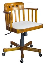 Casa Padrino chaise de bureau pivotante avec accoudoirs en brun clair / blanc 62 x 53 x H. 86 cm - Chaise de Bureau de Luxe