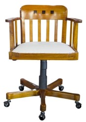 Casa Padrino chaise de bureau pivotante avec accoudoirs en brun clair / blanc 62 x 53 x H. 86 cm - Chaise de Bureau de Luxe
