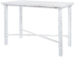 Casa Padrino Mesa de Comedor Estilo Rural Blanco Antiguo 120 x 60 x H. 80 cm - Mesa Shabby Chic Comedor