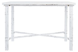 Casa Padrino Mesa de Comedor Estilo Rural Blanco Antiguo 120 x 60 x H. 80 cm - Mesa Shabby Chic Comedor