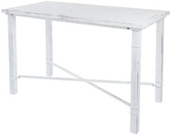 Casa Padrino Tavolo da Pranzo Stile Country Bianco Antico 100 x 50 x H. 70 cm - Piccolo Tavolo da Pranzo Shabby Chic