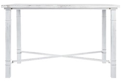 Casa Padrino Tavolo da Pranzo Stile Country Bianco Antico 100 x 50 x H. 70 cm - Piccolo Tavolo da Pranzo Shabby Chic