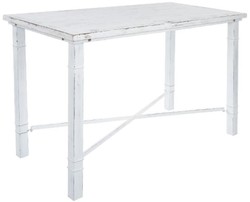 Casa Padrino Tavolo da Pranzo Stile Country Bianco Antico 100 x 50 x H. 70 cm - Piccolo Tavolo da Pranzo Shabby Chic