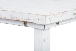 Casa Padrino Tavolo da Pranzo Stile Country Bianco Antico 100 x 50 x H. 70 cm - Piccolo Tavolo da Pranzo Shabby Chic