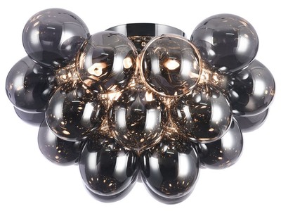 Casa Padrino living room ceiling lamp smoky gray / silver Ø 50 x H. 32 cm - Modern Ceiling Light