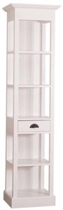 Casa Padrino meuble étagère de style country avec tiroir blanc 50 x 39 x H. 197 cm - Meubles Style Country