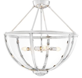 Casa Padrino luxury ceiling lamp silver Ø 60 x H. 55 cm - Hotel & Restaurant Ceiling Light