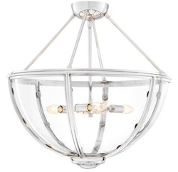 Casa Padrino lámpara de techo de lujo plata Ø 60 x H. 55 cm - Lámpara de Techo para Hotel y Restaurante