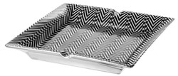 Casa Padrino Porcelain Ashtray Black / White 24 x 24 x H. 3 cm - Luxury Quality