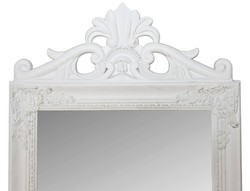 Espejo blanco Barroco Casa Padrino blanco con hermoso marco barroco y tapa decorativa H. 180 cm - hecho a mano