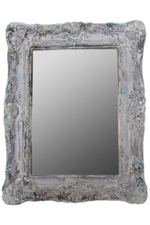 Casa Padrino Baroque wall mirror Antique Gray Height 54 cm, width 42 cm with ornaments and wooden frame - Handmade Casa Padrino Baroque wall mirror Antique Gray Height 54 cm, width 42 cm with ornaments and wooden frame - Handmade