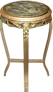 Casa Padrino Barock Beistelltisch Rund Gold /Grün Antik Look - 68 x 40cm 