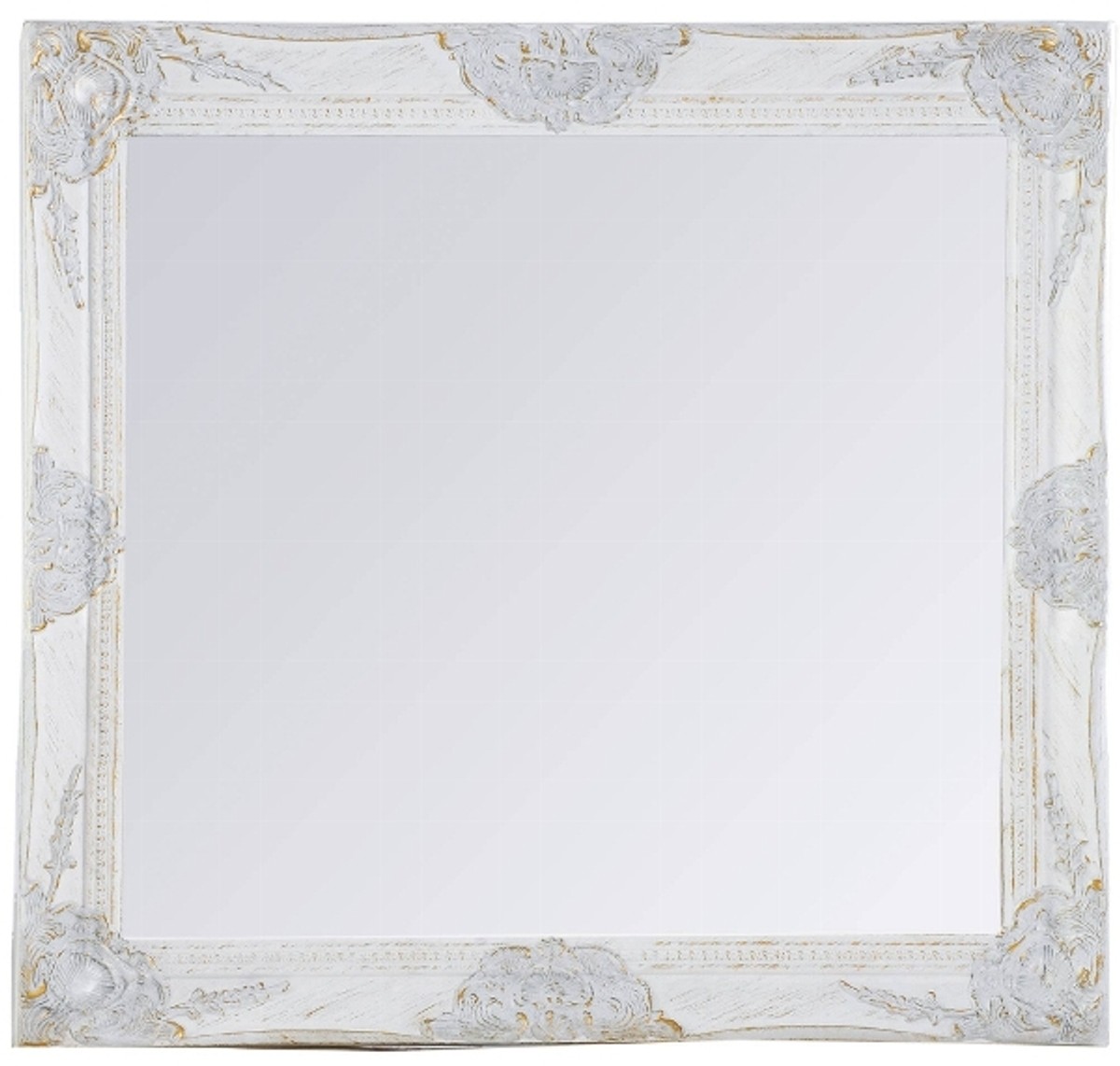 Specchio da parete Barocco Casa Padrino Bianco Altezza 62 cm, larghezza 52 cm - Effetto vintage - Fatto a mano - Taglio sfaccettato Specchio da parete Barocco Casa Padrino Bianco Altezza 62 cm, larghezza 52 cm - Effetto vintage - Fatto a mano - Taglio sfaccettato