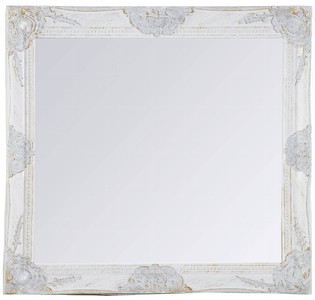 Espejo de pared barroco Casa Padrino Blanco Altura 62 cm, ancho 52 cm - Apariencia vintage - Hecho a mano - Corte de faceta