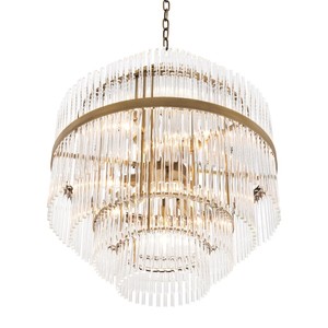 Casa Padrino Luxus Glas Kronleuchter Gold ø 60 x H. 62 cm - Hotel Möbel