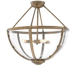 Casa Padrino Luxury Ceiling Light Antique Brass Gold Ø 60 x H 55 cm - Hotel & Restaurant Ceiling Lamp Casa Padrino Luxury Ceiling Light Antique Brass Gold Ø 60 x H 55 cm - Hotel & Restaurant Ceiling Lamp