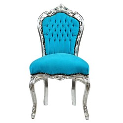Casa Padrino Barocco Cena Chair Turchese / argento Casa Padrino Barocco Cena Chair Turchese / argento