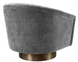 Casa Padrino swivel armchair gray / matt gold 85 x 76 x H. 76 cm - Luxury Living Room Furniture