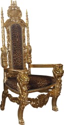 Sillón Trono Barroco Casa Padrino Silla Real Dorado / Leopardo - Silla de Boda - Sillón Gigante Sillón Trono Barroco Casa Padrino Silla Real Dorado / Leopardo - Silla de Boda - Sillón Gigante
