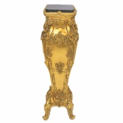 Casa Padrino Columna Barroco Oro / Negro Al. 105 cm - Muebles de Estilo Barroco