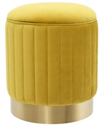 Casa Padrino Taburete Amarillo / Latón Ø 40 x H. 45 cm - Taburete de Lujo