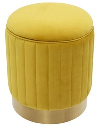 Casa Padrino Taburete Amarillo / Latón Ø 40 x H. 45 cm - Taburete de Lujo
