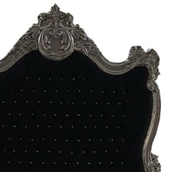 Casa Padrino Lit Baroque Noir / Argent avec Strass Bling Bling 140 x 200 cm de la Collection Luxe Casa Padrino Lit Baroque Noir / Argent avec Strass Bling Bling 140 x 200 cm de la Collection Luxe
