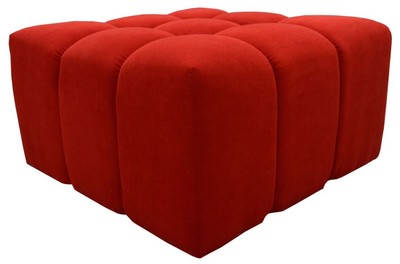 Casa Padrino Tabouret de Luxe Rouge 90 x 90 x H. 50 cm - Meubles de Salon