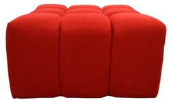 Casa Padrino Tabouret de Luxe Rouge 90 x 90 x H. 50 cm - Meubles de Salon