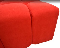 Casa Padrino Tabouret de Luxe Rouge 90 x 90 x H. 50 cm - Meubles de Salon