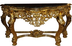 Casa Padrino Baroque luxury console table Gold / Black with marble top B 175 cm - Baroque console - Limited Edition Casa Padrino Baroque luxury console table Gold / Black with marble top B 175 cm - Baroque console - Limited Edition
