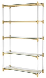Casa Padrino mueble armario / mueble estantería oro 117 x 41 x H. 200 cm - Muebles de Lujo
