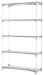 Casa Padrino cabinet soggiorno / cabinet mensola argento 117 x 41 x H. 200 cm - Arredamento di Lusso