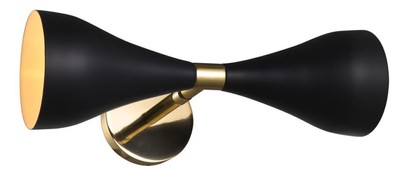 Casa Padrino applique murale de luxe en laiton / noir 34,5 x 23 x H. 10,5 cm - Lumière de l'Hôtel et du Restaurant