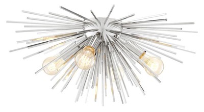 Casa Padrino lámpara de techo plata Ø 58 x H. 26,5 cm - Colección de Lujo