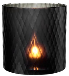 Casa Padrino Glass Tealight Holder Black Ø 20 x H. 20 cm - Luxury Tealight Holder