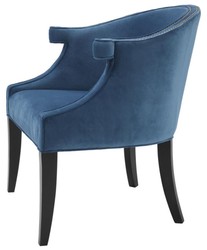Casa Padrino fauteuil de luxe avec accoudoirs bleu / noir 70 x 70 x H. 83 cm - Mobilier d'Hôtel