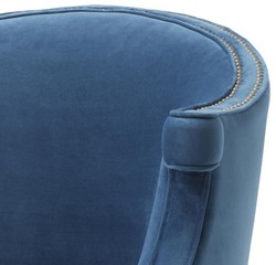 Casa Padrino fauteuil de luxe avec accoudoirs bleu / noir 70 x 70 x H. 83 cm - Mobilier d'Hôtel