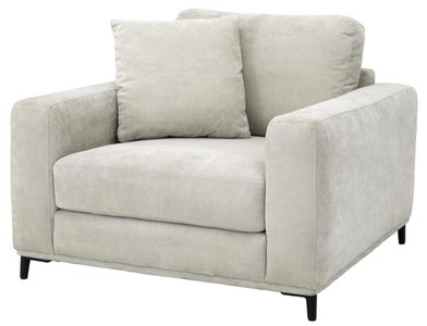 Casa Padrino fauteuil de salon de luxe sable / noir 105 x 102 x H. 80 cm - Meubles de Salon