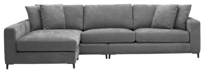 Casa Padrino Wohnzimmer Sofa Grau / Schwarz 284 x 172 x H. 76 cm - Luxus Ecksofa 